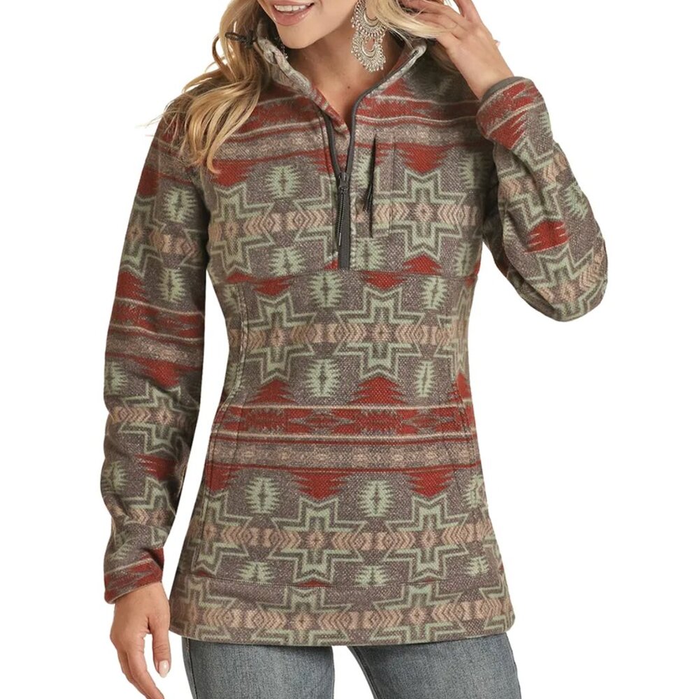 Powder River Women's Printed Aztec Fleece Pullover